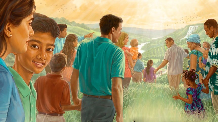 Новый мир том 4. Свидетели Иеговы JW. Иллюстрации свидетелей Иеговы рай. Новый мир свидетелей Иеговы иллюстрации. Будущее человечества иллюстрации свидетелей Иеговы.