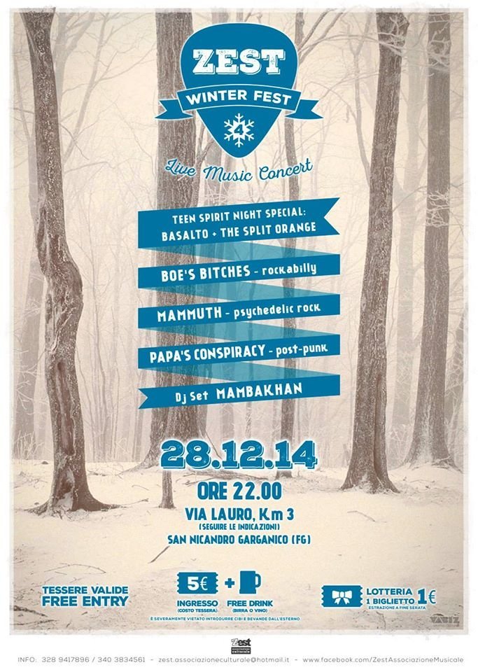 Il 28 dicembre torna lo "Zest Winter Fest"