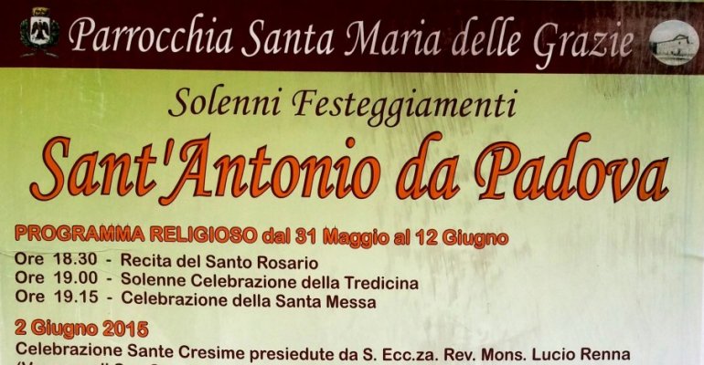 Sant’Antonio da Padova, due giorni di festa
