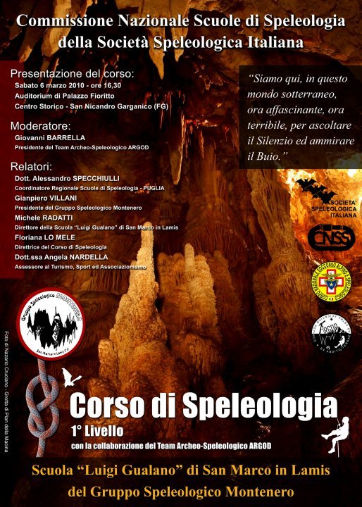 Speleologia: parte l'VIII corso del Gargano