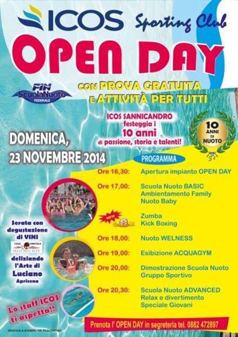 Open Day alla piscina provinciale di Portone Perrone