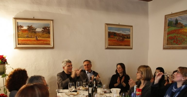 Nichi Vendola in Toscana a pranzo da sannicandresi
