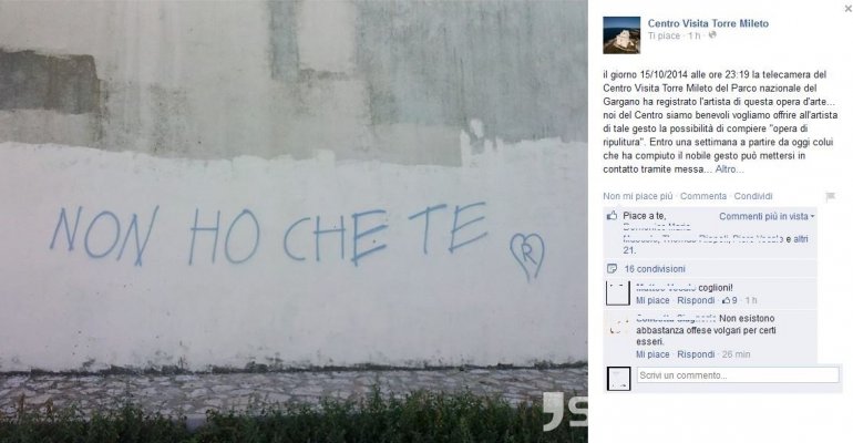 Torre Mileto, tornano vandali dei graffiti ma ora è tutto filmato