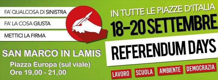 "Referendum Days": San Marco in Lamis 18-20 Settembre