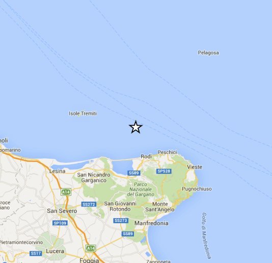 Terremoto sulle coste del Gargano