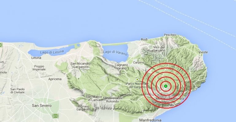 Scossa di terremoto sul Promontorio del Gargano