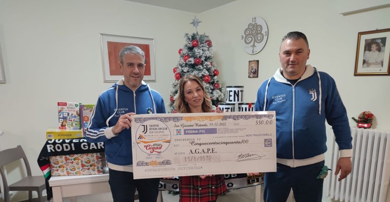 Lo Juventus Club di Rodi Garganico raccoglie fondi per l'Agape