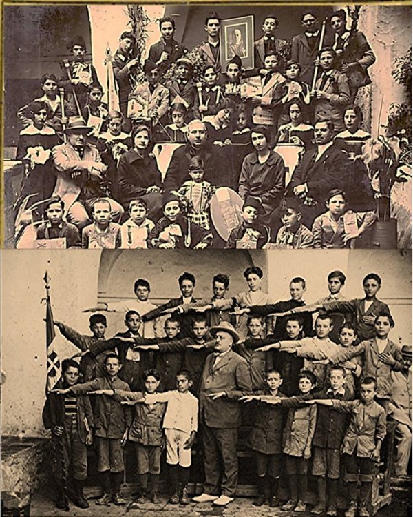 Due rare foto di scolaresche sannicandresi in epoca fascista